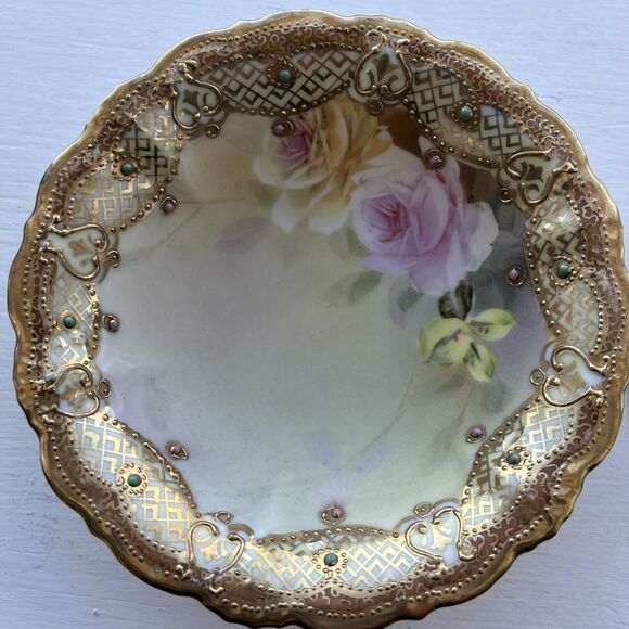 Set Of 2 Antique HAND PAINTED Nippon Berry  Dishes 5” - Picture 2 of 7